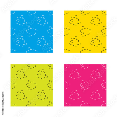 Puzzle icon. Jigsaw logical game sign.