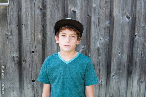 Photography boy with a very solemn expression