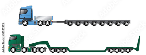 Trucks with oversize and overweight trailers