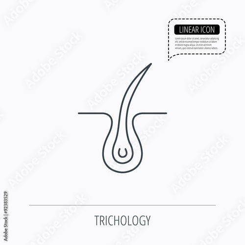 Trichology skin icon. Dermatology hair sign.