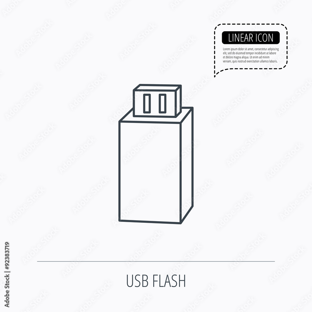 USB drive icon. Flash stick sign.