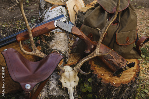 Rifle with hunting knife