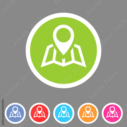 Map location icon flat web sign symbol logo label