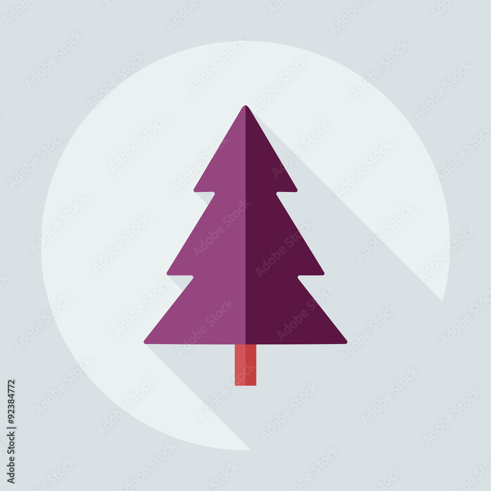 Flat modern design with shadow icons Christmas tree Flat modern design with shadow icons Christmas tree