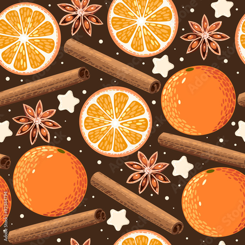 Seamless orange and cinnamon