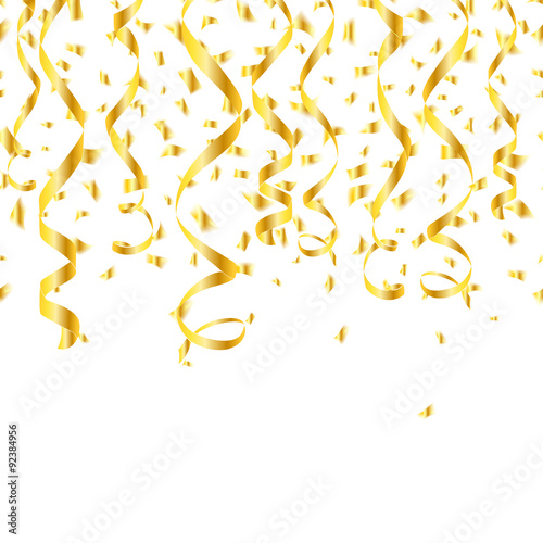 Party golden confetti streamers