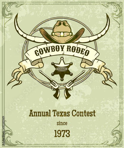 Retro style rodeo poster
