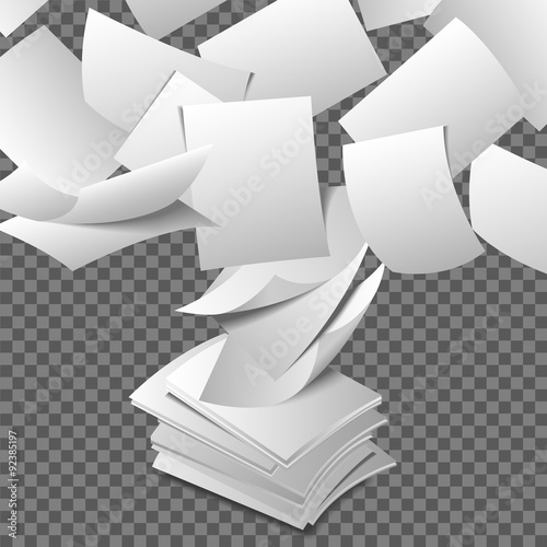 Flying paper sheets