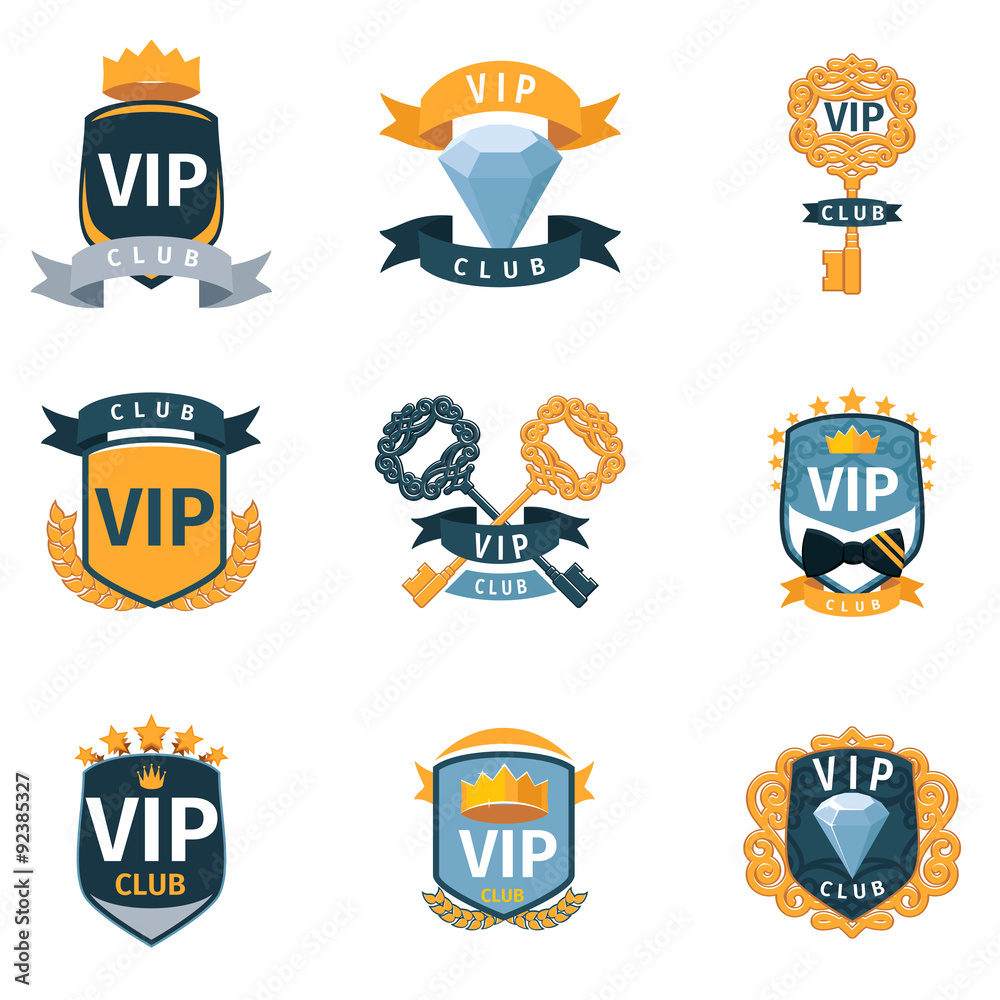Naklejka Logo klubu VIP i herby wektor zestaw