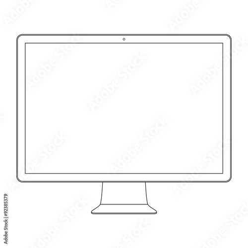 monitor outline icon symbol on the white background