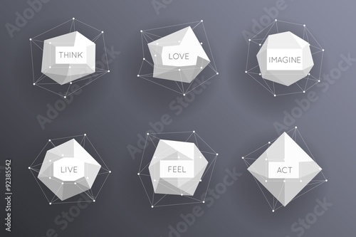 Abstract low polygonal modern labels photo