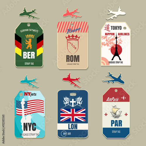 Vintage luggage tags