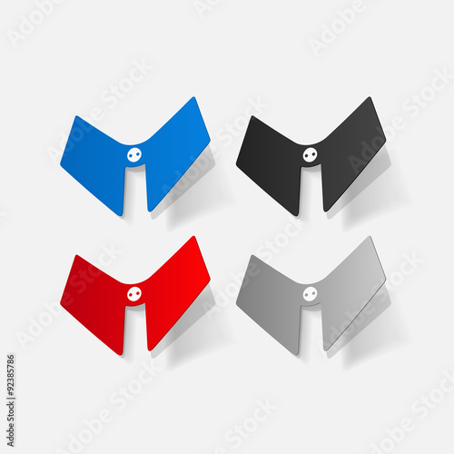 Realistic paper sticker: lace collar