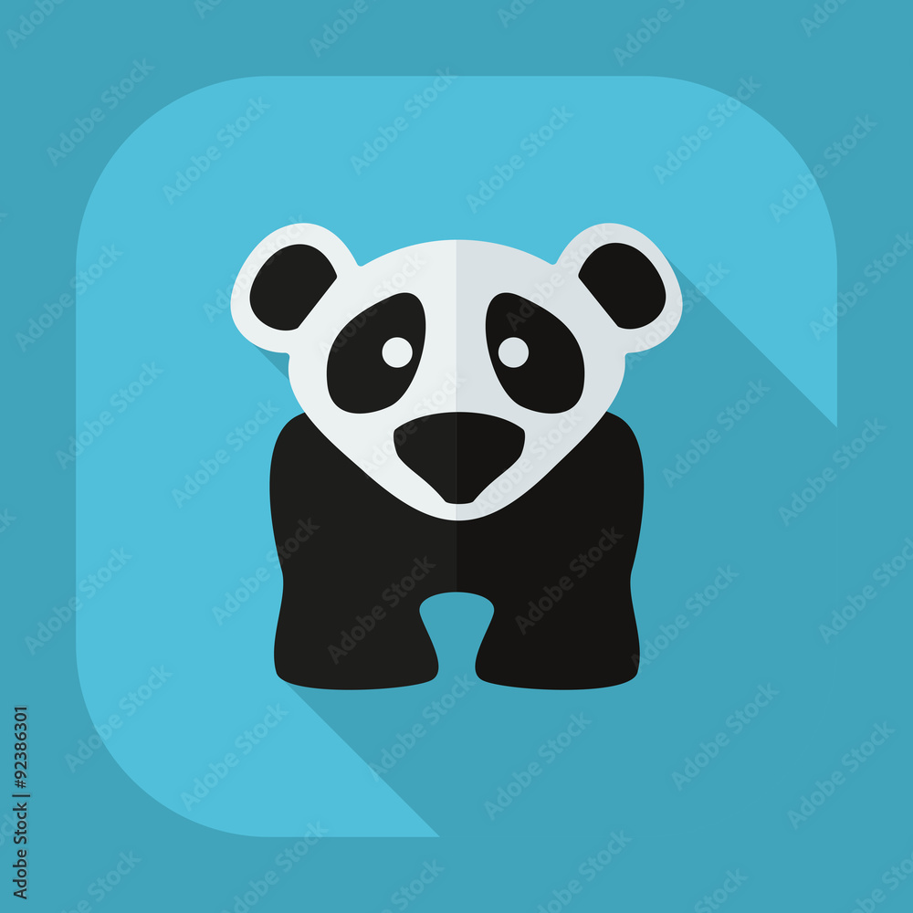 Flat modern design with shadow icons pandas Flat modern design with shadow icons pandas