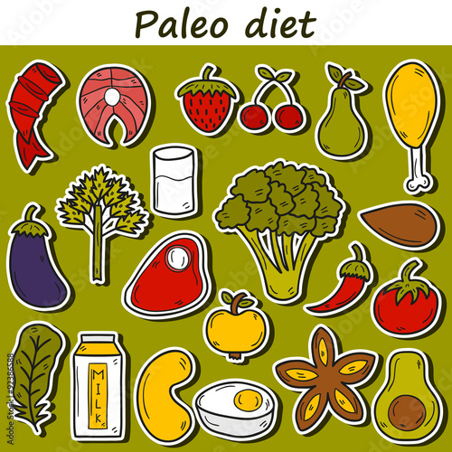 Paleo diet stickers