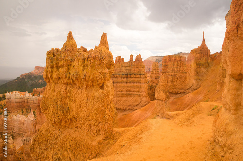 Sandstone sculptures after the rain in Bryce Canyon