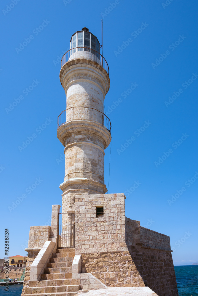 Lighthouse of Chania town on Crete island