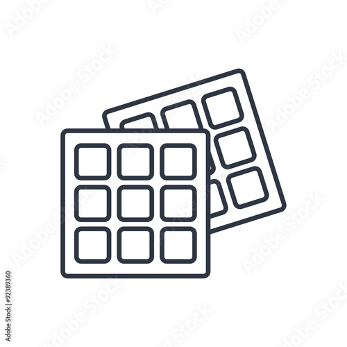 Vector belgian waffles outline icon. Food symbol