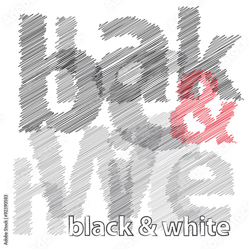 Vector black and white. Broken text  scrawled