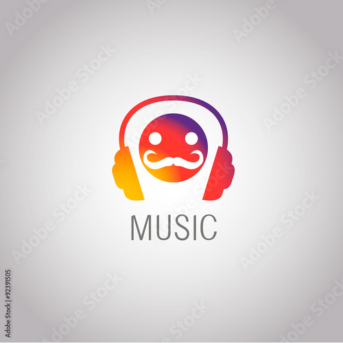 Logo headphone music illustration vector. EPS 10