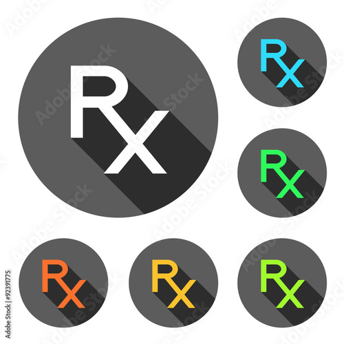 Set of Rx icons as a prescription symbols.