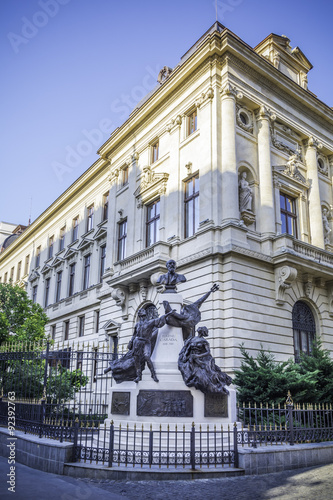 ROMANIA Bucharest - SEPTEMBER 27, 2015 - Famous building of National Bank of Romania, SEPTEMBER 27, 2015
