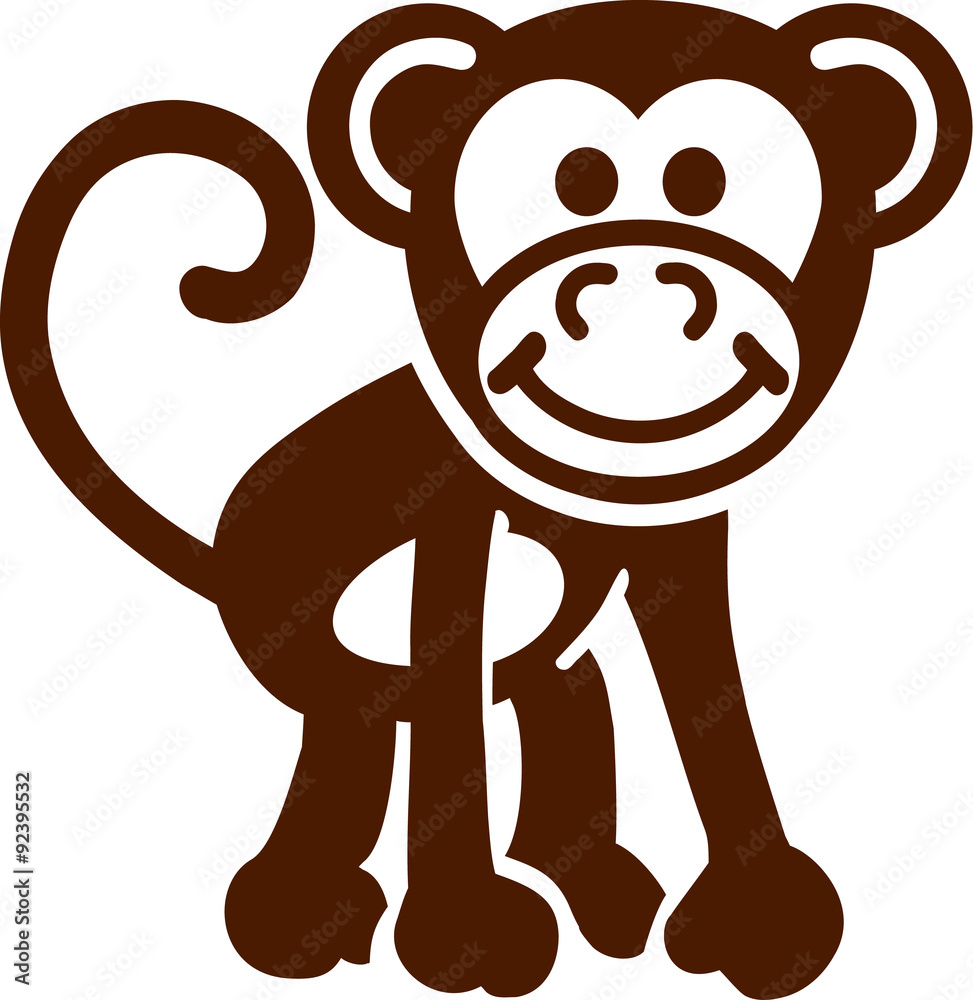 Fototapeta premium Cute cartoon monkey