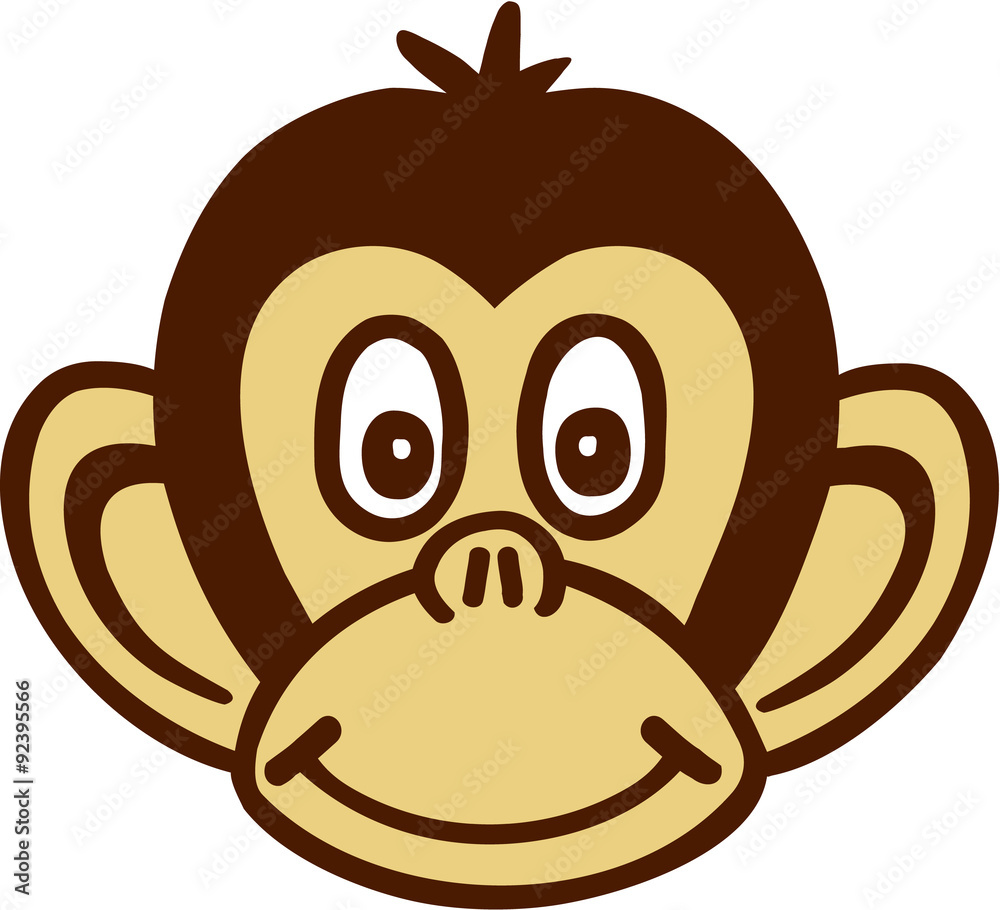 Cute monkey head cartoon Cute monkey head cartoon