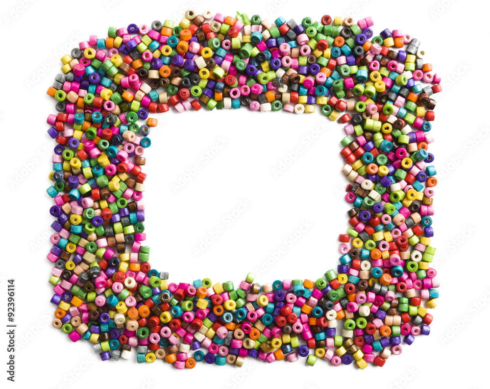 Colorful wooden beads frame