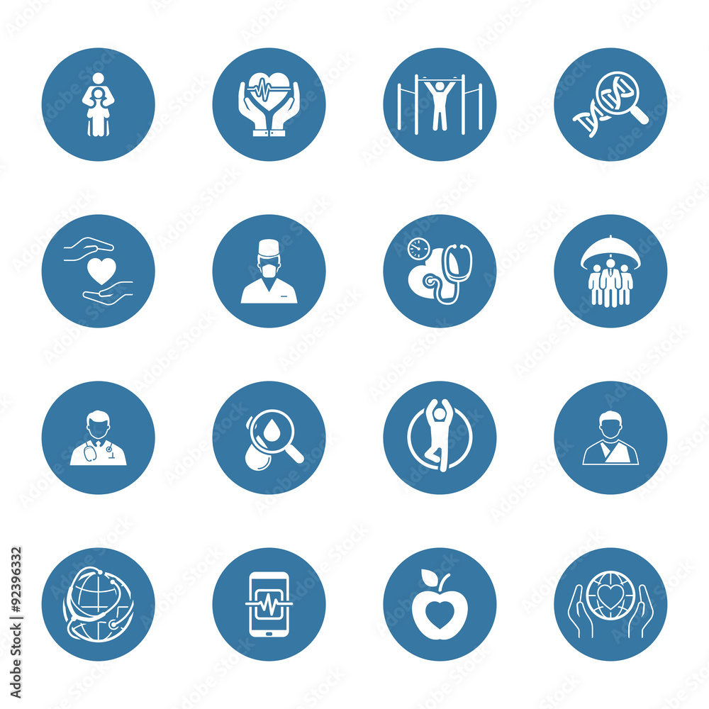 Medical and Health Care Icons Set. Flat Design. Medical and Health Care Icons Set. Flat Design.