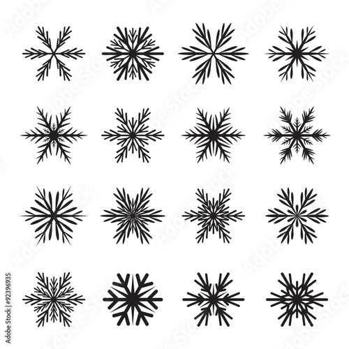 Collection of Black Snowflakes.