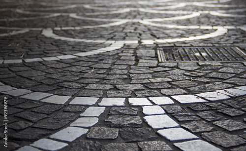 Strada citolata con blocchi di granito photo