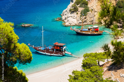 Beautiful Apella beach in Karpathos island. Greece.