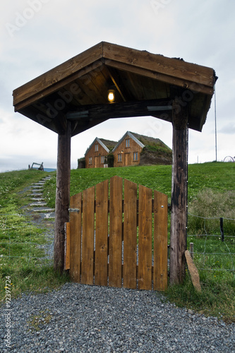 Modrudalur farm entrance gate, east Iceland photo