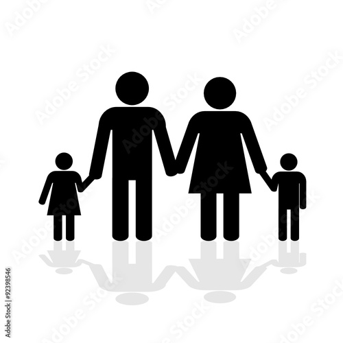 family happy vector silhouette