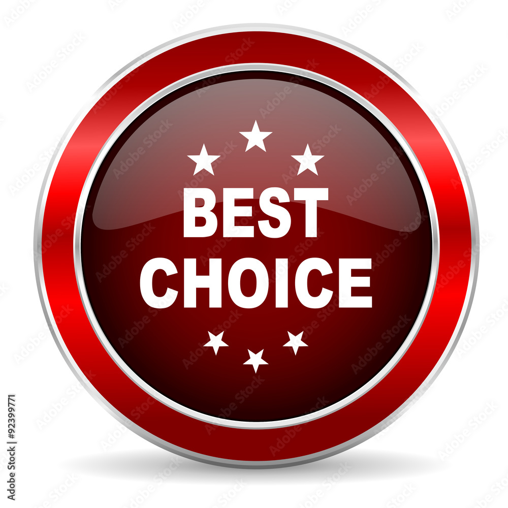 best choice red circle glossy web icon, round button with metallic border best choice red circle glossy web icon, round button with metallic border