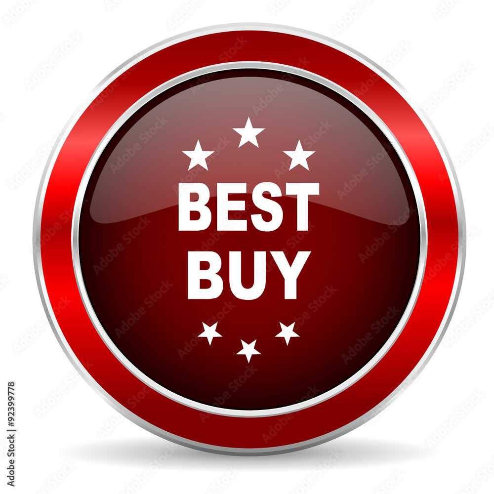 best buy red circle glossy web icon, round button with metallic border best buy red circle glossy web icon, round button with metallic border