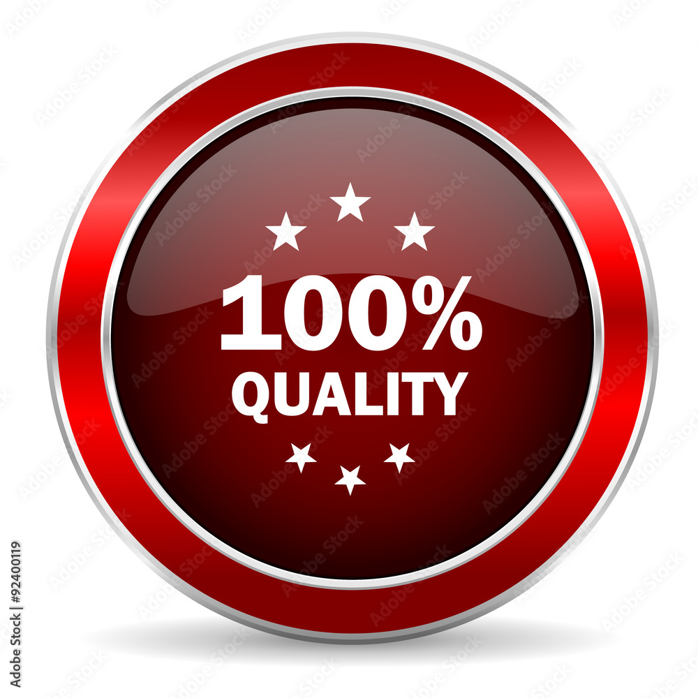 quality red circle glossy web icon, round button with metallic border