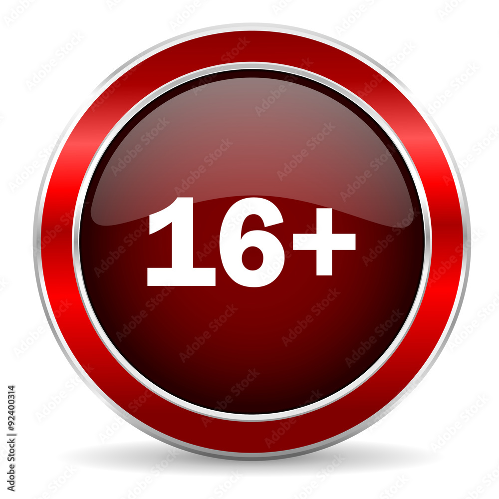 adults red circle glossy web icon, round button with metallic border adults red circle glossy web icon, round button with metallic border