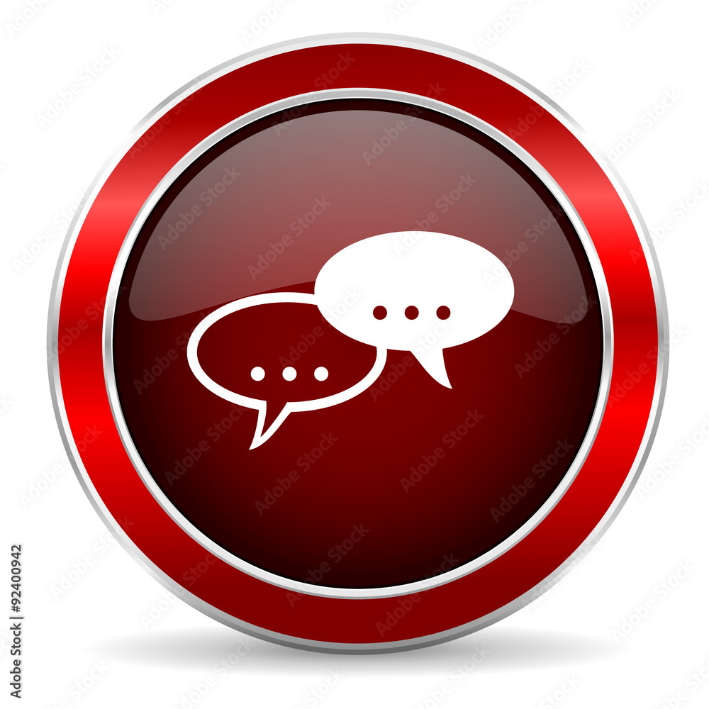 forum red circle glossy web icon, round button with metallic border forum red circle glossy web icon, round button with metallic border