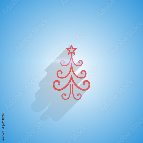 flat christmas tree shape w...