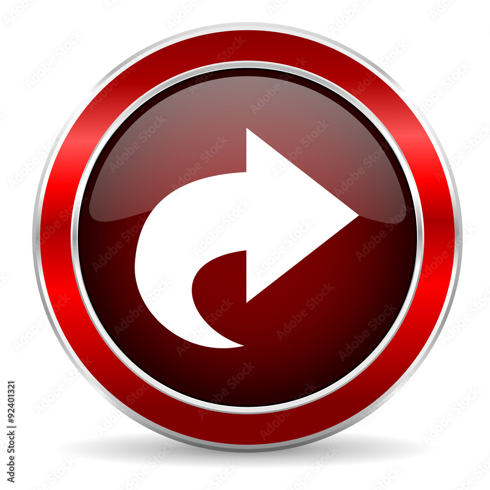 next red circle glossy web icon, round button with metallic border next red circle glossy web icon, round button with metallic border