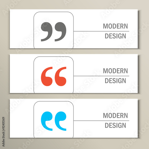 Set of 3 banners with quote text bubble