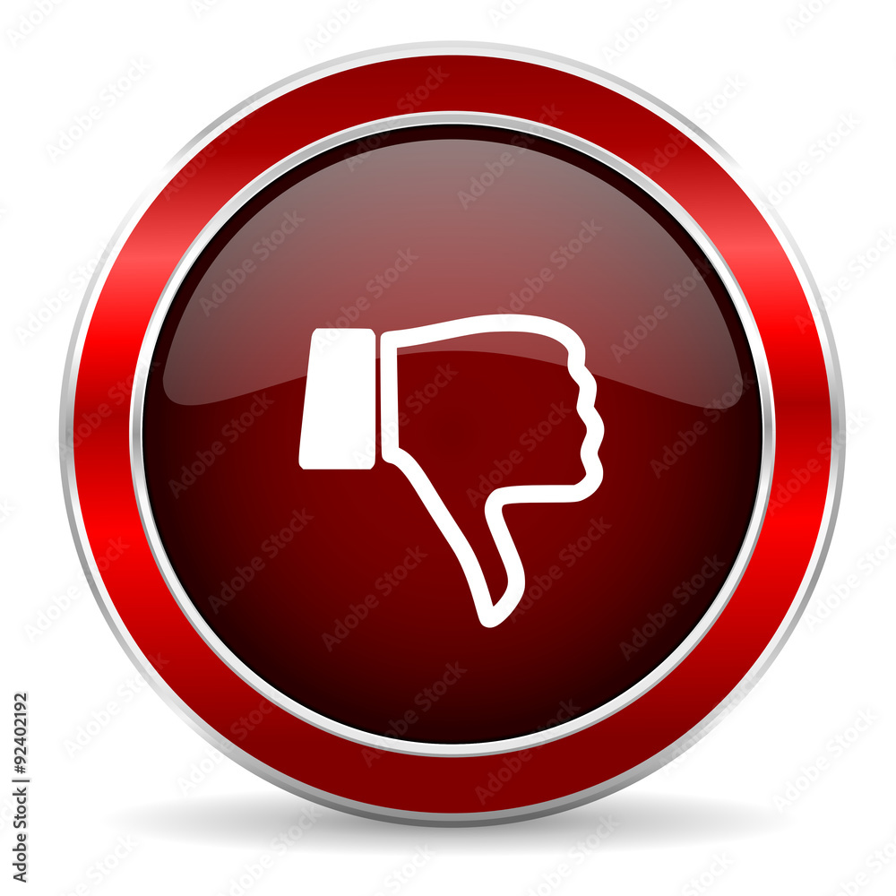dislike red circle glossy web icon, round button with metallic border dislike red circle glossy web icon, round button with metallic border