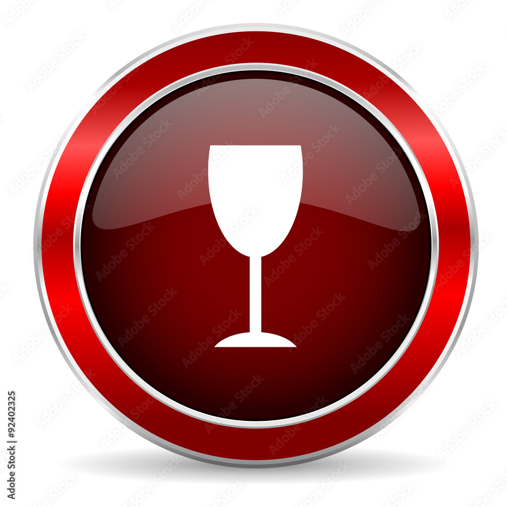 alcohol red circle glossy web icon, round button with metallic border alcohol red circle glossy web icon, round button with metallic border