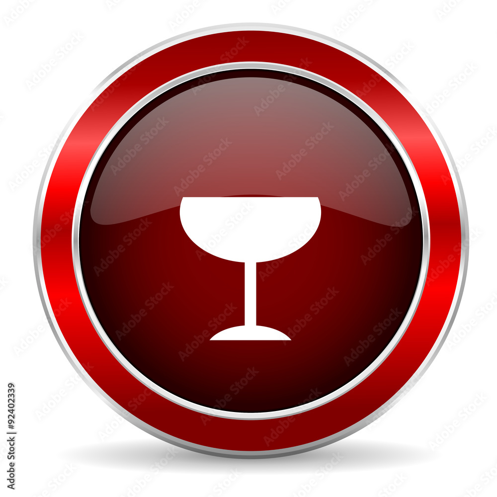 alcohol red circle glossy web icon, round button with metallic border alcohol red circle glossy web icon, round button with metallic border