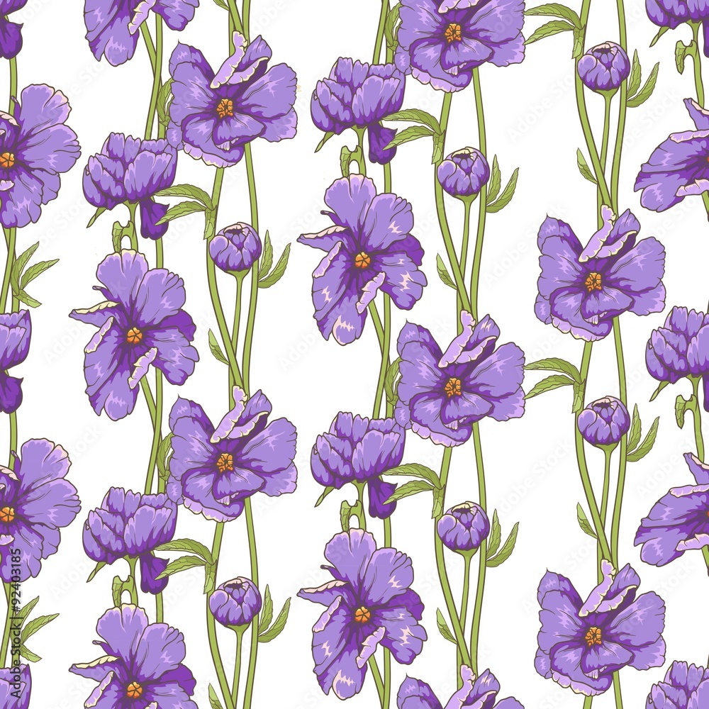Margeary Purple Floral Seamless Pattern Margeary Purple Floral Seamless Pattern
