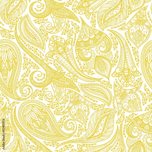 Yellow Cashmere Seamless Pattern