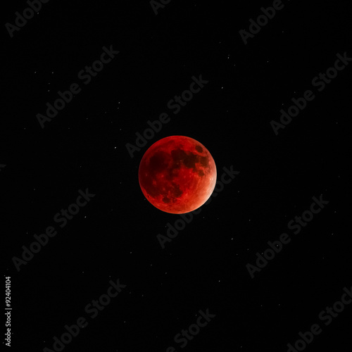 Full Lunar eclipse super moon red bloody dark sky