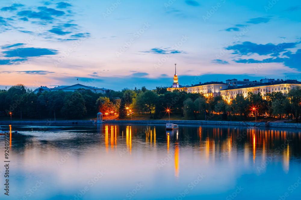 View on city's waterfront and the Kommunisticheskaya street in M